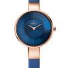 Γυναικείο ρολόι OBAKU Sol Navy με μπλε δερμάτινο λουρί