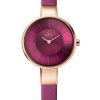 Γυναικείο ρολόι OBAKU Sol Cherry με κερασί δερμάτινο λουρί