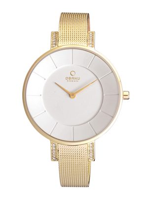 Γυναικείο ρολόι OBAKU Lun Gold με μπρασελέ