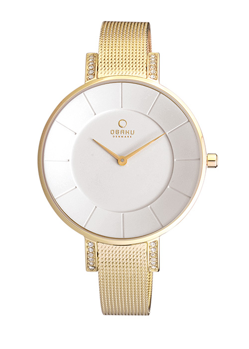 Γυναικείο ρολόι OBAKU Lun Gold με μπρασελέ