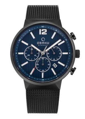 2113_geormas Ανδρικό ρολόι OBAKU Storm Thunder Chronograph με μπρασελέ