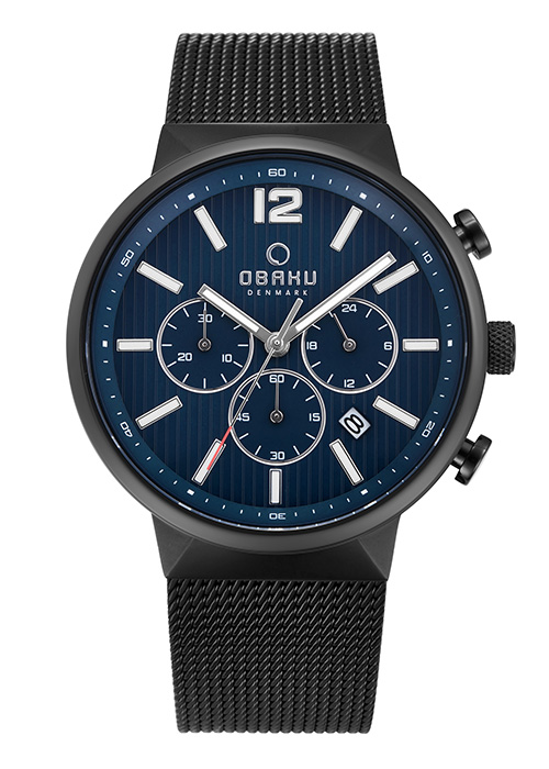 2113_geormas Ανδρικό ρολόι OBAKU Storm Thunder Chronograph με μπρασελέ