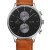 2130_geormas Ανδρικό ρολόι OBAKU Gran Camel με ταμπά δερμάτινο λουρί