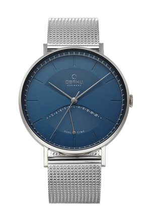 2143_geormas Ανδρικό ρολόι OBAKU Elm Cyan με μπρασελέ