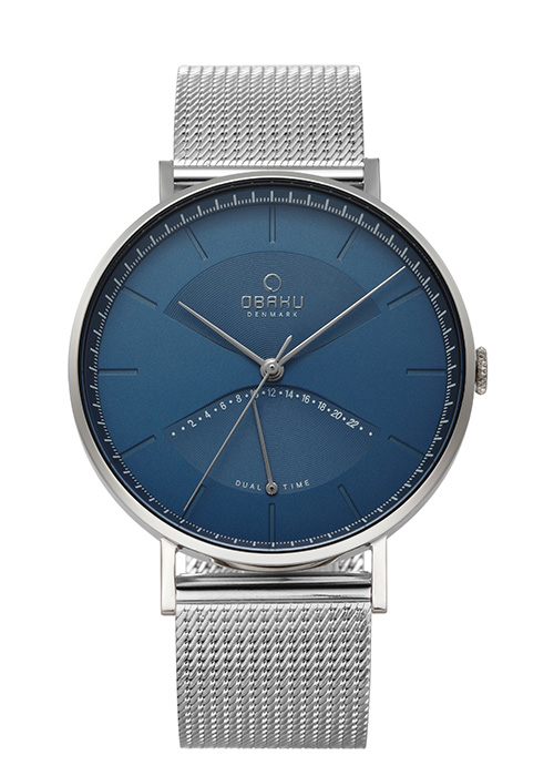 2143_geormas Ανδρικό ρολόι OBAKU Elm Cyan με μπρασελέ