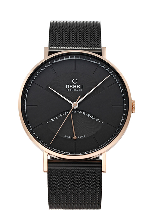 2144_geormas Ανδρικό ρολόι OBAKU Elm Night με μπρασελέ