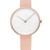 Γυναικείο ρολόι OBAKU Hasselnatur Nude με δερμάτινο λουρί
