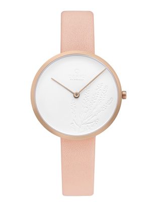 Γυναικείο ρολόι OBAKU Hasselnatur Nude με δερμάτινο λουρί