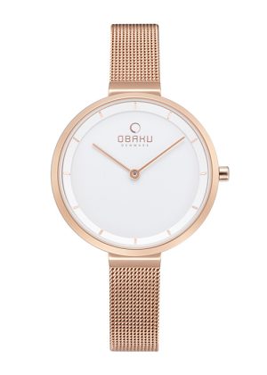 Γυναικείο ρολόι OBAKU Blomme Rose με μπρασελέ