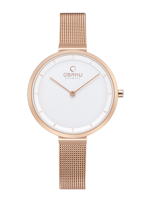 Γυναικείο ρολόι OBAKU Blomme Rose με μπρασελέ