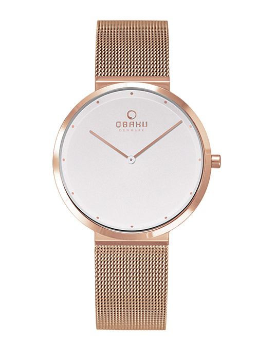 Γυναικείο ρολόι OBAKU Papir Lille Rose με μπρασελέ