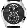 2163_geormas Ανδρικό ρολόι GUESS W0376G1 με μαύρο δερμάτινο λουρί