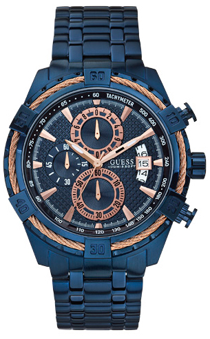 Ανδρικό ρολόι GUESS W0522G3 Chronograph με μπρασελέ