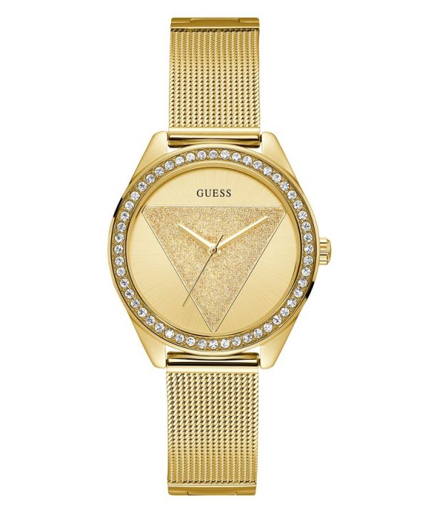 2186_geormas Γυναικείο ρολόι GUESS με πλεχτό μπρασελέ