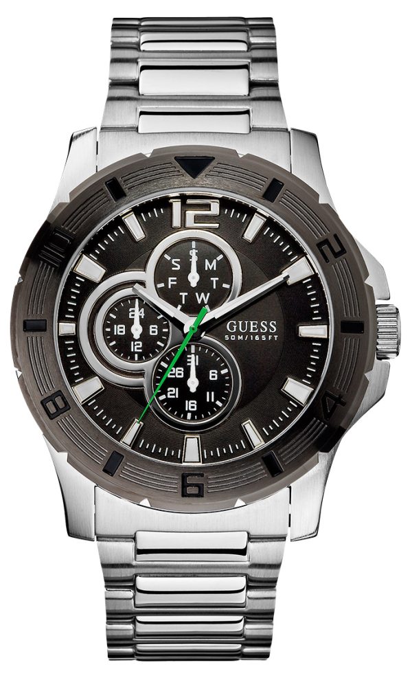 2193_geormas Ανδρικό ρολόι GUESS W11617G1 με μπρασελέ