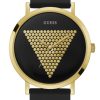 Unisex ρολόι GUESS με μαύρο καουτσούκ λουρί