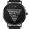 2195_geormas Unisex ρολόι GUESS W1161G2 με μαύρο καουτσούκ λουρί