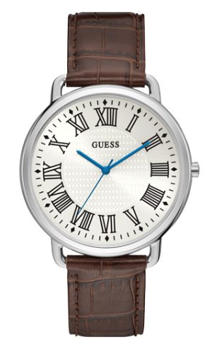 Ανδρικό ρολόι GUESS W1164G1 με καφέ δερμάτινο λουρί