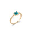 2919030F Γυναικείο δαχτυλίδι Oxford Street από ορείχαλκο με φλοιό χρυσού Κ18 και τυρκουάζ