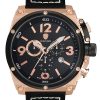 Αντρικό ρολόι WAINER Zion Chronograph 10770-Β με μαύρο λουρί δερμάτινο