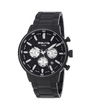 3G27001-109E-1100x1300w Ανδρικό ρολόι 3GUYS Chronograph με μαύρο μπρασελέ