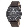 Ανδρικό ρολόι 3GUYS Chronograph με δερμάτινο καφέ λουρί