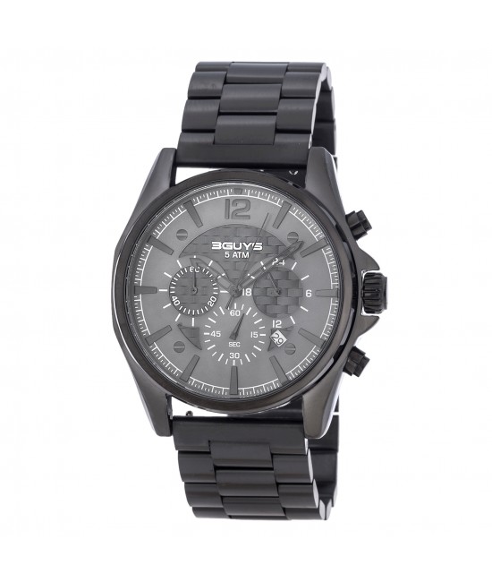 Ανδρικό ρολόι 3GUYS Chronograph με μπρασελέ