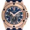 Αντρικό ρολόι WAINER Zion Chronograph με μπλε λουρί καουτσούκ