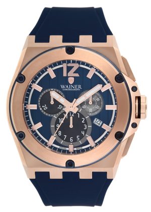 425_geormas Αντρικό ρολόι WAINER Zion Chronograph με μπλε λουρί καουτσούκ