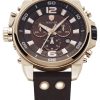 Αντρικό ρολόι WAINER Zion Chronograph 10980-B με καφέ λουρί δερμάτινο