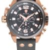 Αντρικό ρολόι WAINER Zion Chronograph με γκρι λουρί δερμάτινο