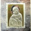 Εικόνα fresco 25x30 "ΠΑΝΑΓΙΑ ΜΕ ΧΡΙΣΤΟ" σε ξύλο με ασήμι και χρυσό