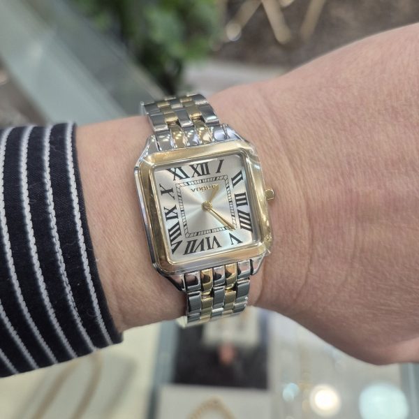 615361prova Γυναικείο ρολόι VOGUE Victoria με δίχρωμο μπρασελέ