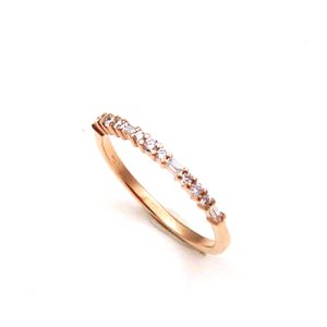 Γυναικείο δαχτυλίδι σειρέ μισόβερο DIAMONDJOOLS από ροζ χρυσό Κ18 με διαμάντια D:0.19ct