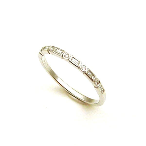 Γυναικείο δαχτυλίδι σειρέ μισόβερο DIAMONDJOOLS από λευκό χρυσό Κ18 με διαμάντια D:0.13ct