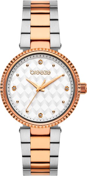 712341.4 Γυναικείο ρολόι BREEZE Bossy με δίχρωμο μπρασελέ