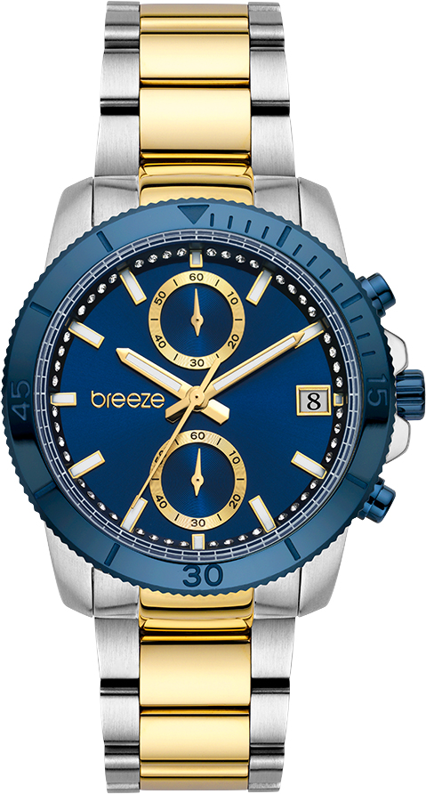 Γυναικείο ρολόι BREEZE Sparkly με δίχρωμο μπρασελέ