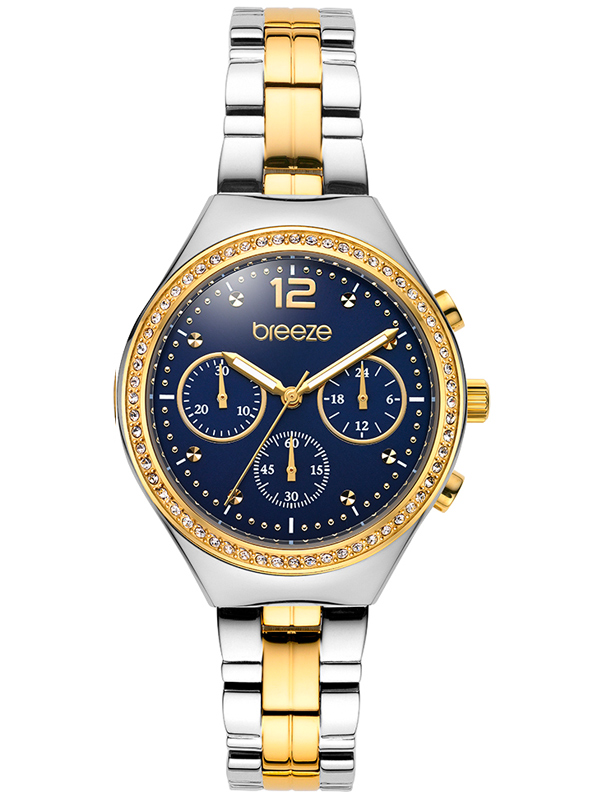 Γυναικείο ρολόι BREEZE Absolute Chronograph με δίχρωμο μπρασελέ