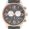 Αντρικό ρολόι WAINER Wall Street Chronograph με γκρι δερμάτινο λουρί