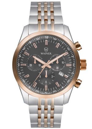 716_geormas Αντρικό ρολόι WAINER Wall Street Chronograph 13471-A με μπρασελέ