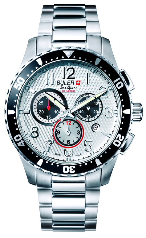 Ανδρικό ρολόι BULER Sea Quest 037121 Chronograph με μπρασελέ