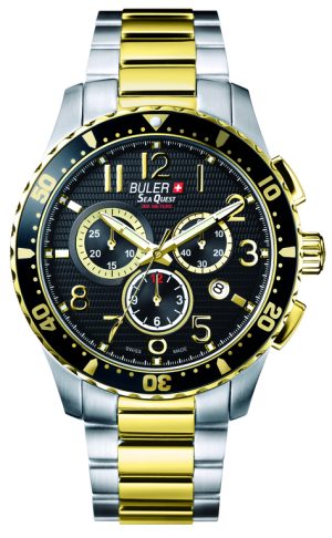 76_geormas Ανδρικό ρολόι BULER Sea Quest 037132 Chronograph με μπρασελέ