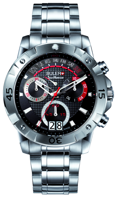 86_geormas Ανδρικό ρολόι BULER Sea Hunter 048122 Chronograph με μπρασελέ