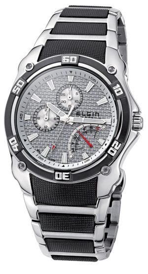Αντρικό ρολόι ELGIN 55802.1 Chronograph με μπρασελέ & καουτσούκ