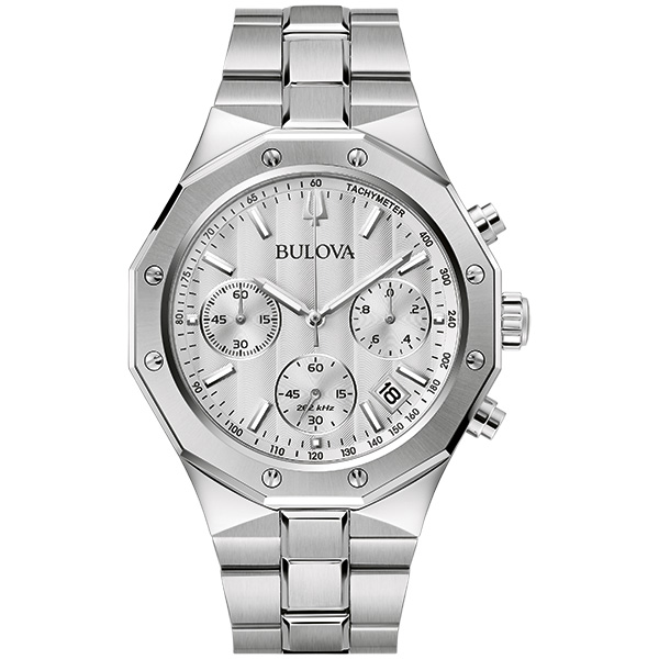 96B408 Ανδρικό ρολόι BULOVA Precisionist Collection Chronograph με μπρασελέ