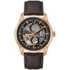 Ανδρικό ρολόι BULOVA Sutton Automatic με καφέ δερμάτινο λουράκι