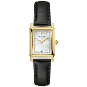 Γυναικείο ρολόι BULOVA Sutton με μαύρο δερμάτινο λουράκι