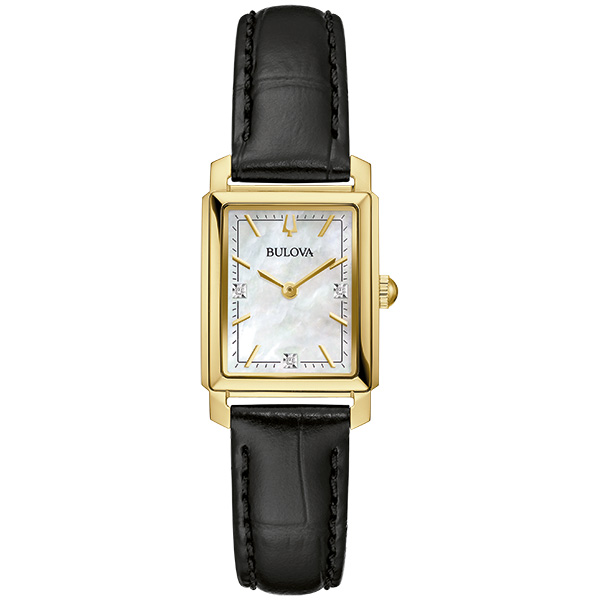 Γυναικείο ρολόι BULOVA Sutton με μαύρο δερμάτινο λουράκι