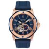 Αντρικό ρολόι BULOVA Automatic Marine Star με μπλε λουρί καουτσούκ