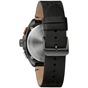 Ανδρικό ρολόι BULOVA Racer Chronograph με μαύρο δερμάτινο λουρί